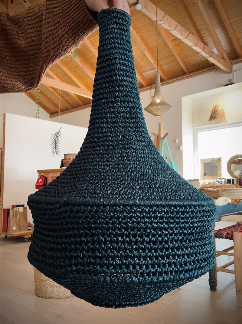 Candeeiro Joosh Crochet Azul Petróleo (SMALL)
