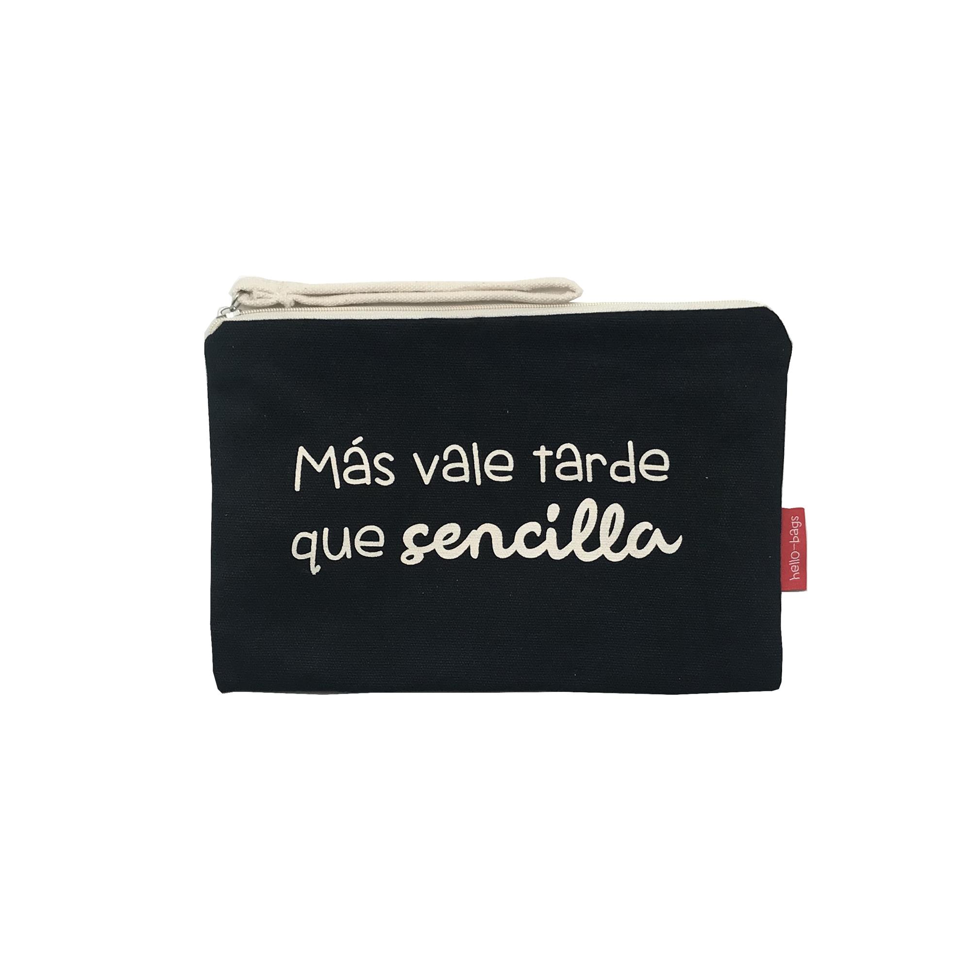 Bolsa Média “MAS VALE TARDE QUE SENCILLA” preto