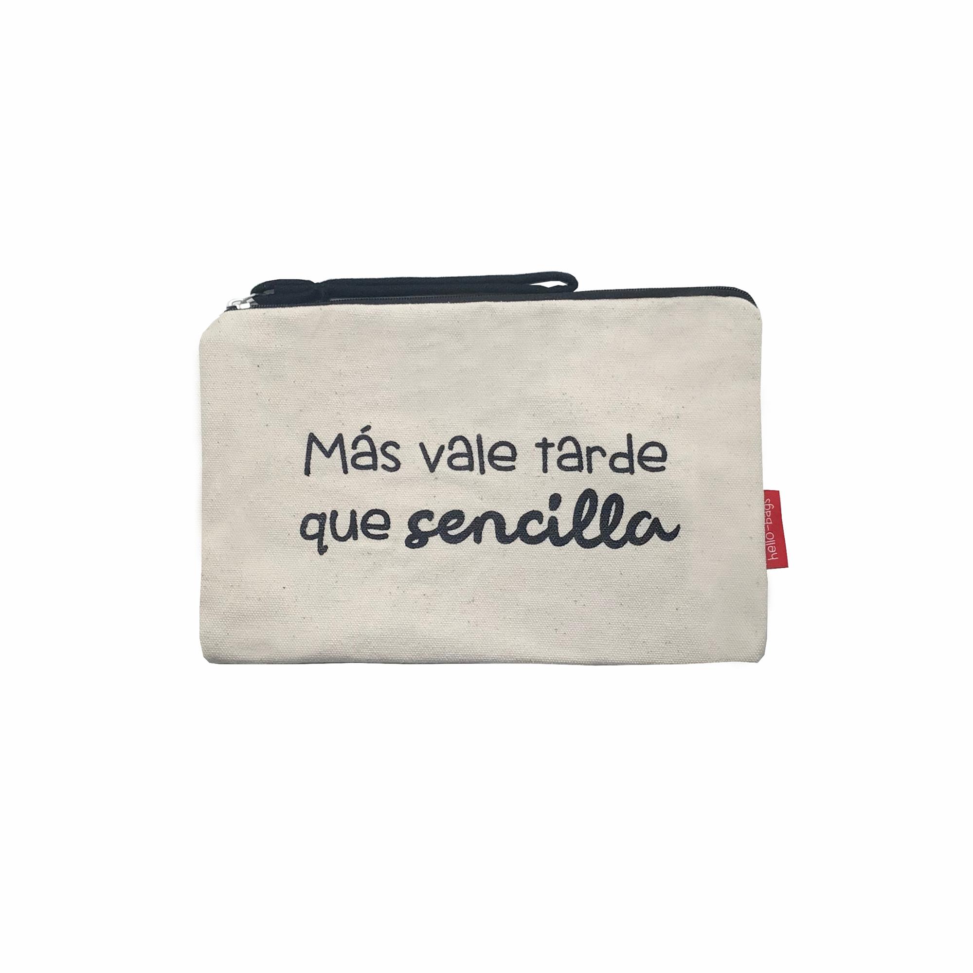 Bolsa Média “MAS VALE TARDE QUE SENCILLA” branco