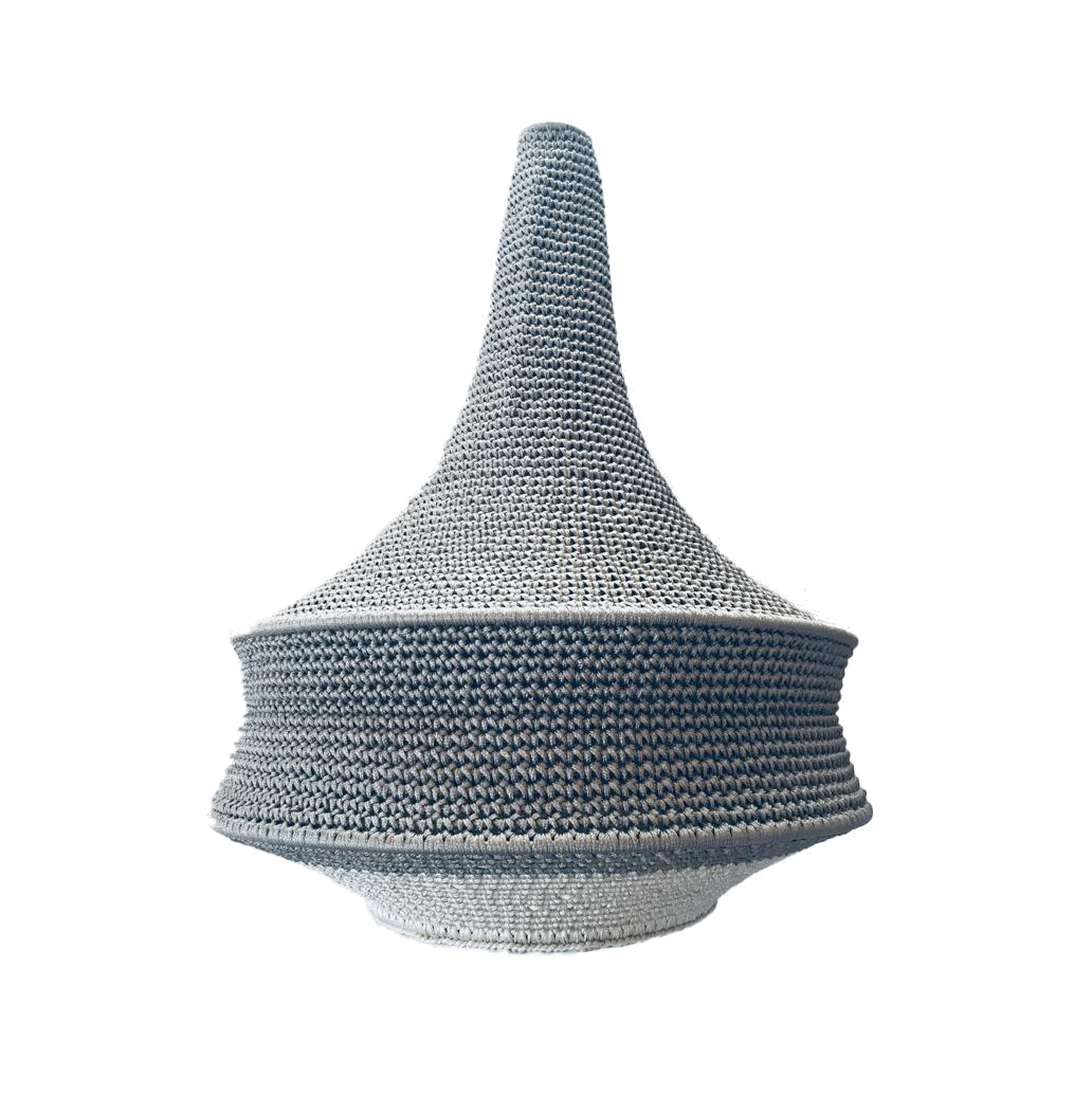 Candeeiro Joosh Crochet Cinza e Marfim (grande)