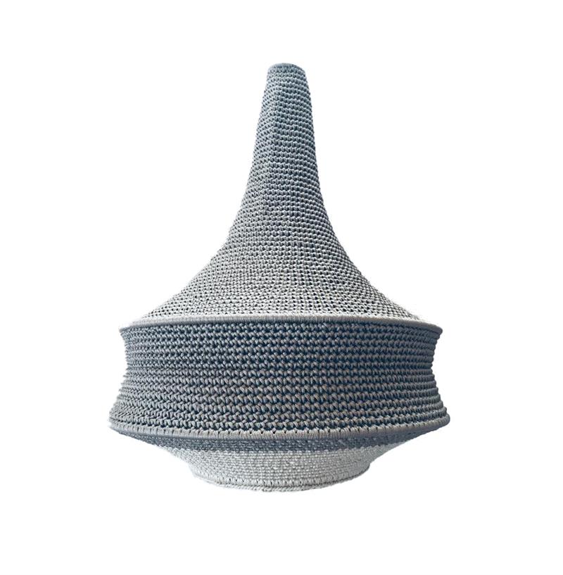 Candeeiro Joosh Crochet Cinza e Marfim (grande)